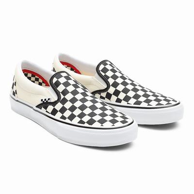 Zapatos Slip On Vans Skate Checkerboard Hombre Blancas | NSW908751