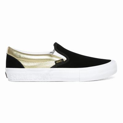 Zapatos Slip On Vans x Shake Junt Slip-On Pro Mujer Negras/Doradas | KHI435027